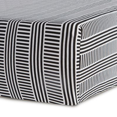 black and white fitted crib sheet