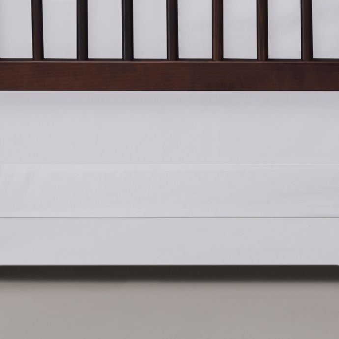 Oilo Studio Band Cotton Crib Skirt In White Buybuy Baby