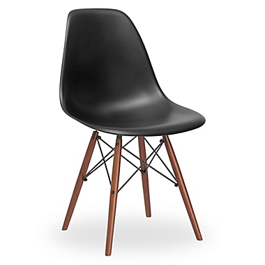 Poly & Bark Vortex Side Chair Walnut Legs in Black. View a larger version of this product image.