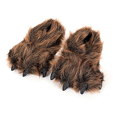 Wishpets Size Small 7-Inch Furry Grizzly Bear Slippers. View a larger version of this product image.