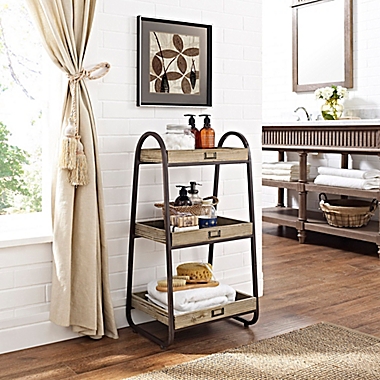 3-Tier Bath Stand in Rustic Brown. View a larger version of this product image.