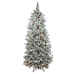 Northlight 7.5-Foot Flocked Pre-Lit Artificial Christmas Tree with Clear Lights