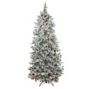 Northlight 7.5-Foot Flocked Pre-Lit Artificial Christmas Tree with Clear Lights