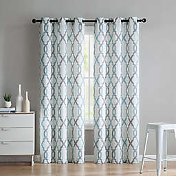 VCNY Home Caldwell 84-Inch Grommet Window Curtain Panels in Aqua (Set of 2)