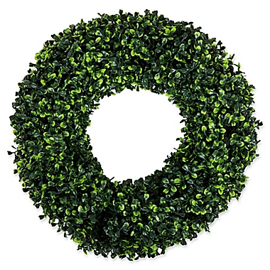 Pure Garden Boxwood 16.5-Inch Round Wreath. View a larger version of this product image.