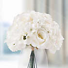 Alternate image 4 for Pure Garden 11.5-Inch Hydrangea/Rose Artificial Arrangement in Cream with Clear Glass Vase