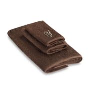 Avanti Premier Ivory Script Monogram Letter “Y" Fingertip Towel in Mocha