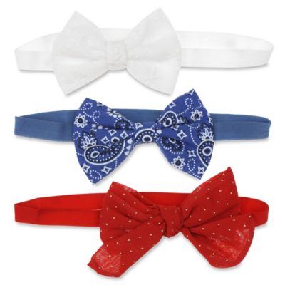 infant red bow headband