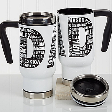 Repeating Name For Him 14 oz. Commuter Travel Mug. View a larger version of this product image.