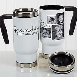 They're Worth Spoiling Photo 14 oz. Travel Mug in White