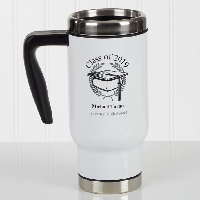 Graduation Cap 14 oz. Commuter Travel Mug in White Bed Bath & Beyond
