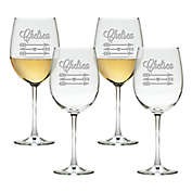 Carved Solutions Arrows Tulip Wine Glasses (Set of 4)