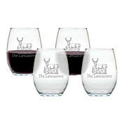 Carved Solutions Deer Stemless Wine Glasses (Set of 4)