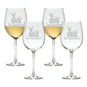 Carved Solutions Deer Tulip Wine Glasses (Set of 4)