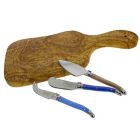 Alternate image 2 for Laguiole&reg; by French Home 4-Piece Board with Laguiole Cheese Knives in Blue/Ivory