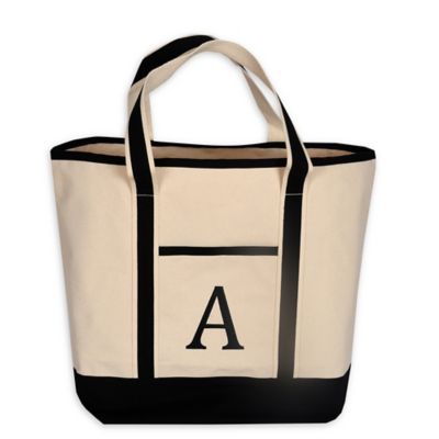 Monogram Canvas Tote Bag Collection | Bed Bath & Beyond