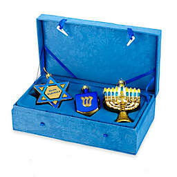 Kurt Adler Noble Gems 3-Piece Hanukkah Ornament Set