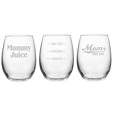Susquehanna Glass Etched Stemless Wine Glass Collection. View a larger version of this product image.