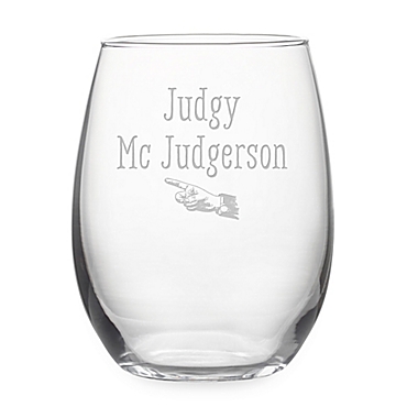 Susquehanna Glass &quot;Judgy McJudgerson&quot; Stemless Wine Glass. View a larger version of this product image.