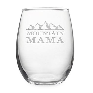 Susquehanna Glass &quot;Mountain Mama&quot; Stemless Wine Glass. View a larger version of this product image.