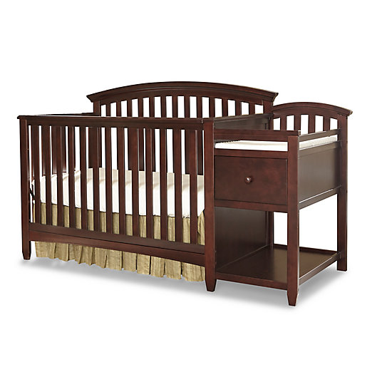 Alternate image 1 for Westwood Design Montville 4-in-1 Convertible Crib and Changer Combo in Chocolate Mist