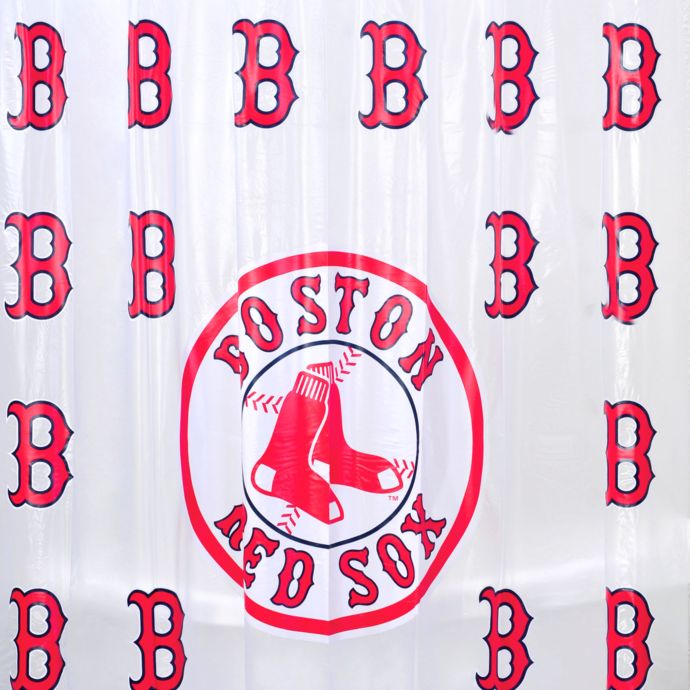 Mlb Boston Red Sox Pvc Frosted Shower Curtain Bed Bath Beyond