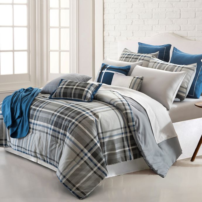 Pacific Coast Textiles George Plaid Reversible Comforter Set Bed
