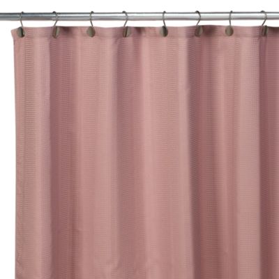 rose colored shower curtain