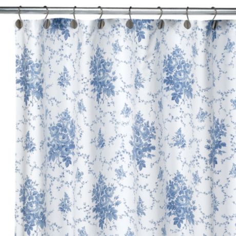 Laura Ashley Emilie Fabric Shower Curtain 100 Cotton Bed Bath