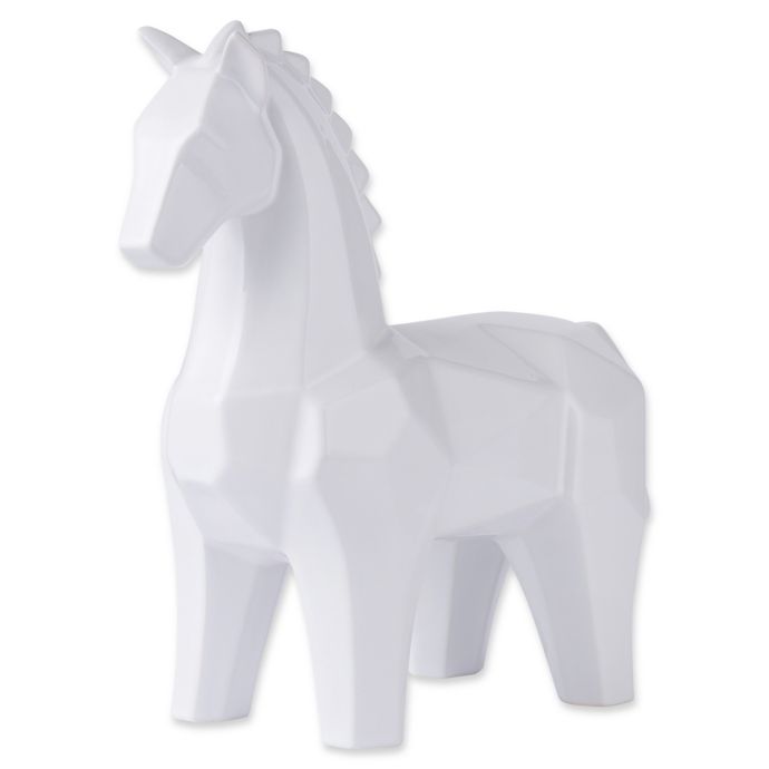 Varaluz Origami Zoo Ceramic Horse Statue In White Bed Bath