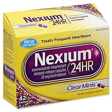Nexium&reg; 24 Hour Acid Reducer 42-Count Clear Minis 20 mg Delayed-Release Tablets. View a larger version of this product image.