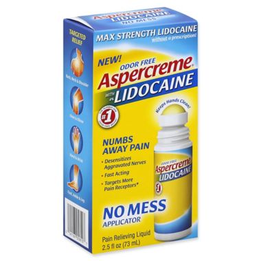 Aspercreme&reg; 2.5 fl. oz. Odor Free Max Strength Pain Relieving Liquid with 4% Lidocaine. View a larger version of this product image.