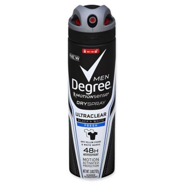 Degree&reg; 3.8 oz. Men UltraClear Black + White 48 HR Antiperspirant Deodorant Dry Spray in Fresh. View a larger version of this product image.