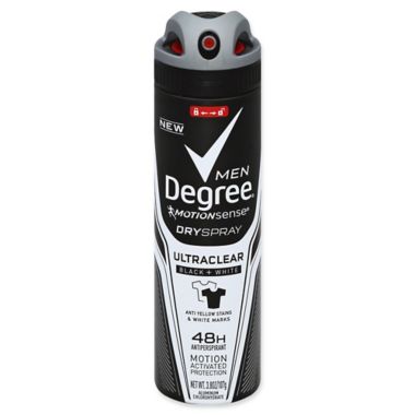 Degree&reg; Motion Sense&trade; 3.8 oz. Men 48H Ultraclear Black+White Pure Clean Dry Spray. View a larger version of this product image.