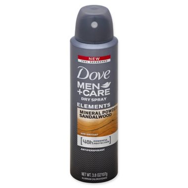 Dove&reg; Men+Care 3.8 oz. Mineral Powder + Sandalwood Antiperspirant Dry Spray. View a larger version of this product image.