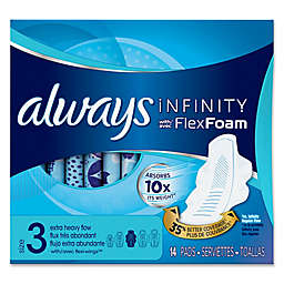 Always® Infinity with FlexFoam 14-Count Size 3 Extra Heavy Flow Pads with Wings