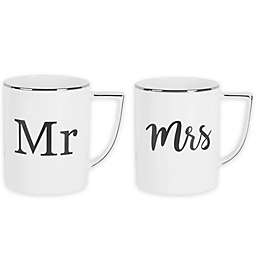 Olivia & Oliver® "Mr." and "Mrs." Mug White/Platinum
