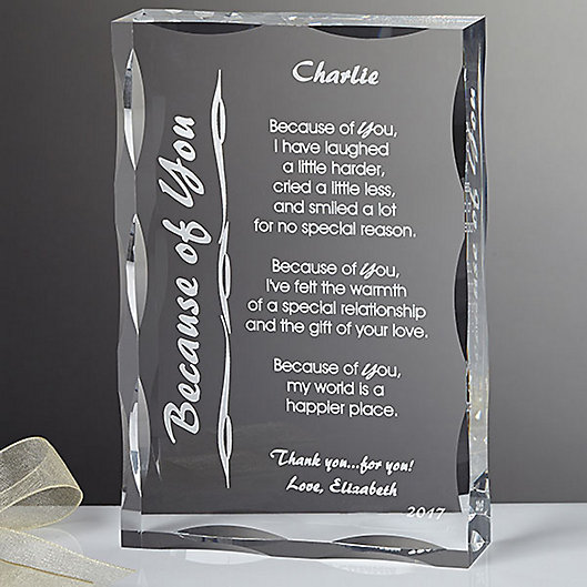 Alternate image 1 for Because Of You Keepsake Plaque