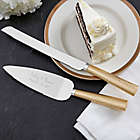 Alternate image 0 for Gold Hammered Engraved Cake Knife and Server Set