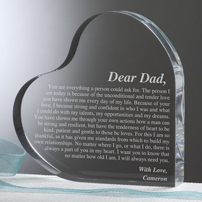A Letter To Dad Heart Keepsake