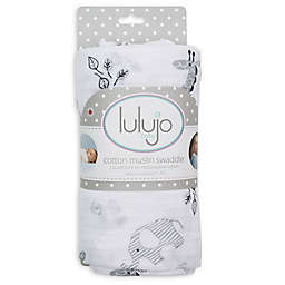 Lulajo Baby Afrique Muslin Swaddle Blanket in White