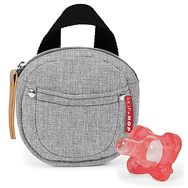 SKIP*HOP&reg; Grab & Go Pacifier Pocket in Grey Melange. View a larger version of this product image.