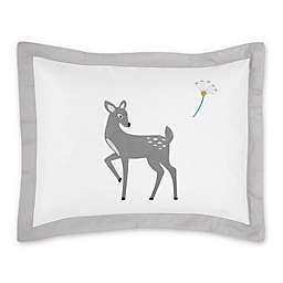Sweet Jojo Designs Forest Deer Standard Pillow Sham in Grey/White