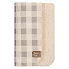 Alternate image 1 for Trend Lab&reg; Buffalo Check Flannel and Faux Shearling Blanket in Grey/Cream