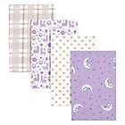 Alternate image 0 for Trend Lab&reg; 4-Pack Llamas Flannel Receiving Blankets in Purple