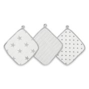 aden + anais&trade; essentials Dusty 3-Pack Washcloths in Grey