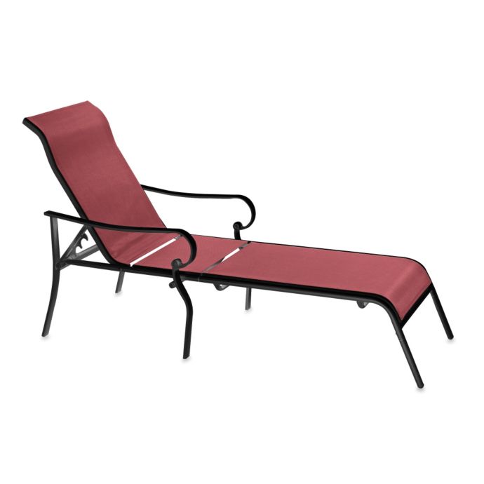 Hawthorne Oversized Adjustable Sling Chaise Lounge in Red | Bed Bath