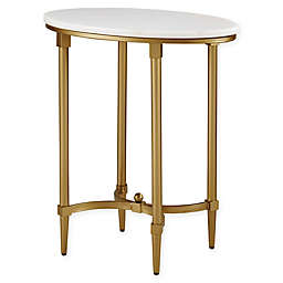 Madison Park Bordeaux End Table in White/Gold