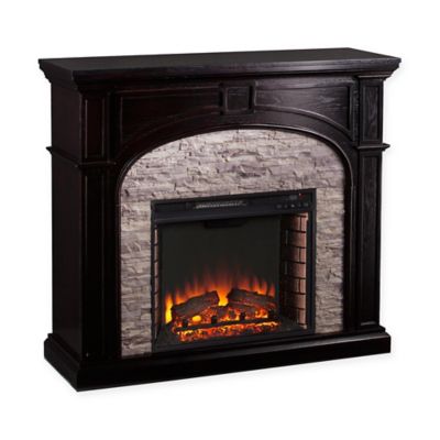 Southern Enterprises Tanaya Faux Stone Electric Fireplace Bed Bath