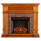 Alternate image 1 for Southern Enterprises Belleview Faux Stone Electric Fireplace in Sienna